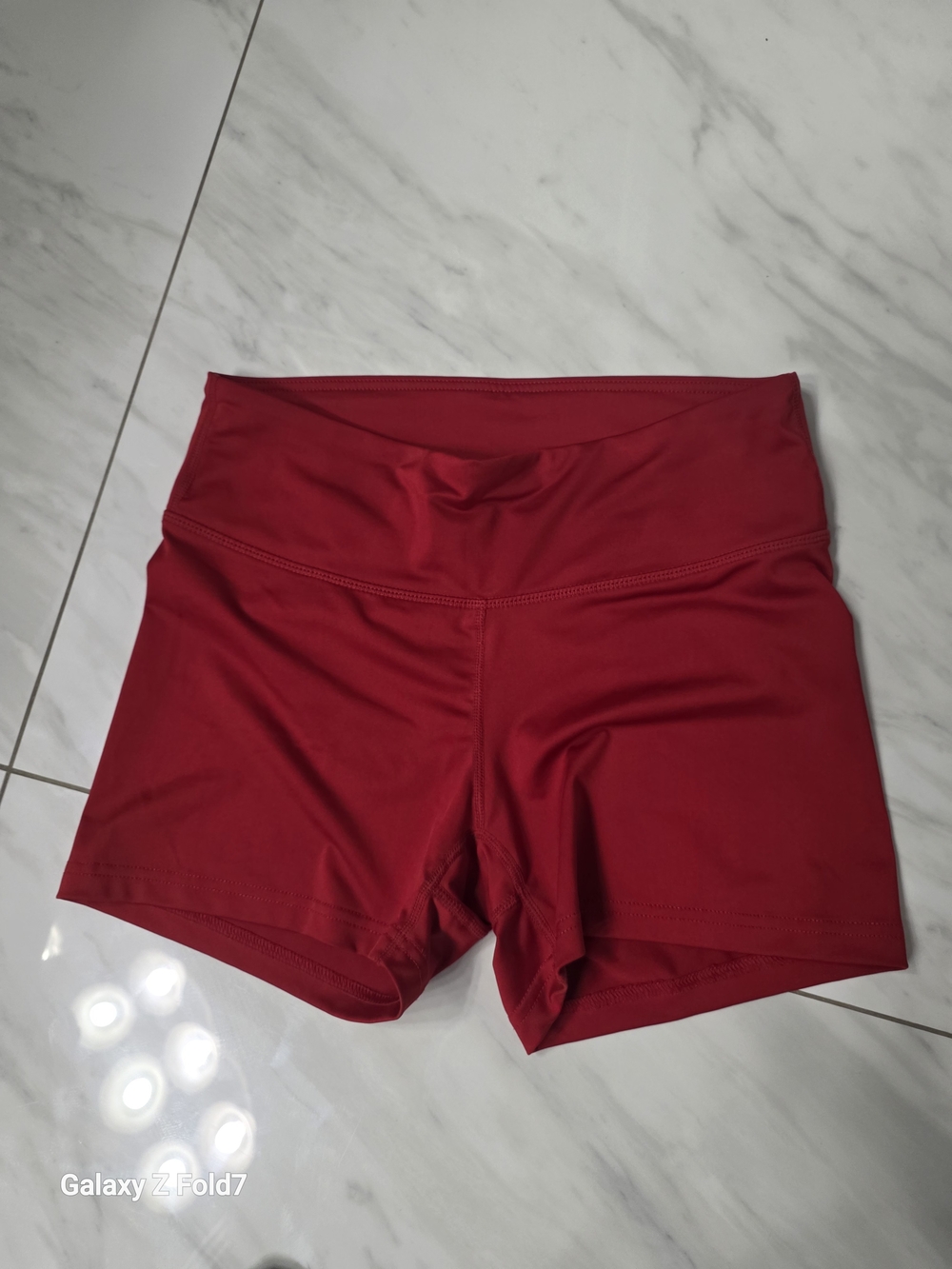High-Waist Red Bike Shorts for Women